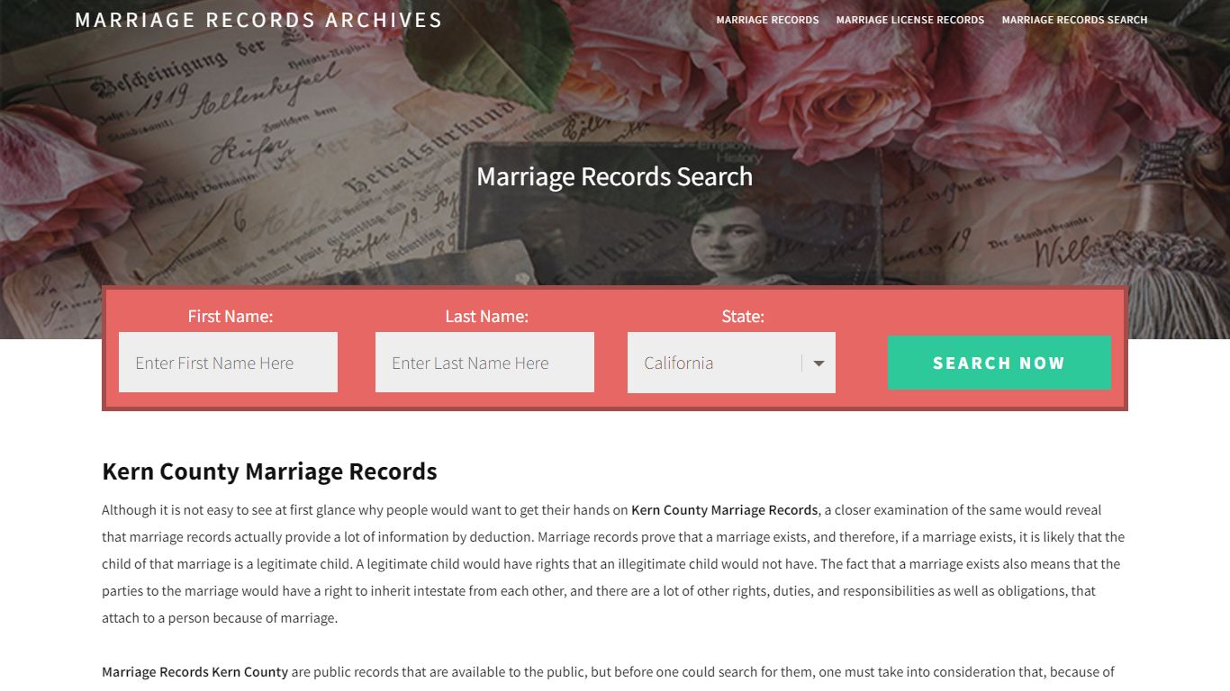 Kern County Marriage Records | Enter Name and Search|14 ...